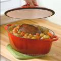 Cast Iron Enamel Oval Dutch Oven Casserole With Lid